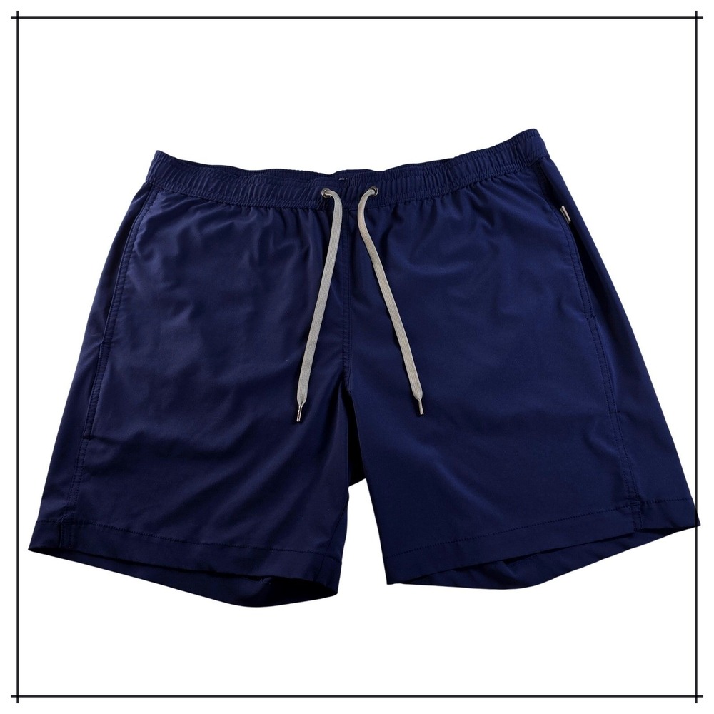 Onia Charles 5 Mens Swim Trunks Navy Blue Elastic Waist Mesh Lined XL 5in Inseam